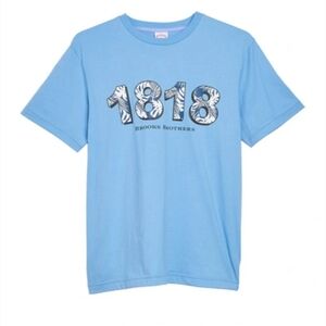 Brooks Brothers Tropical-Print 1818 Cotton Jersey T-Shirt LG Blue BNWT LtdEd SO